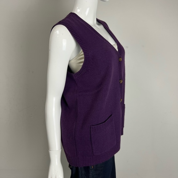 The Tog Shop Knitted Vest Utility Button Sleeveless Jacket With Cargo Pockets - Picture 2 of 8